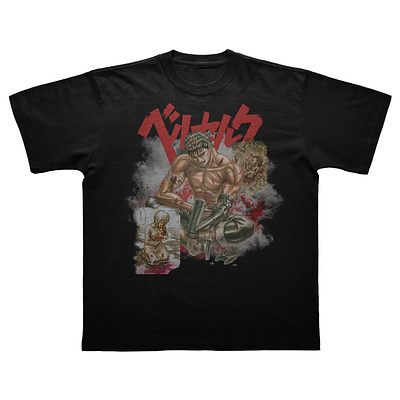 Berserk Guts Vintage Tee Design anime brand design fashion graphic design streetwear