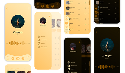 Music app in the style of 2019 :3 android app design figma graphic design ios music music app
