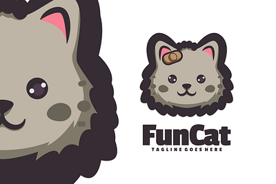 Fun Cat animal branding cute mascot design graphic design illustration logo ui vector