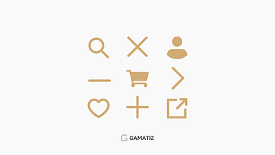 Custom Icons - Gamatiz branding design elegant graphic design gui icon icon design interface modern symbol ui ux vector web icons
