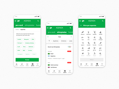 Globo Esporte | Agenda Tokyo 2020 app calendar olympics sport ui user interface ux ux design
