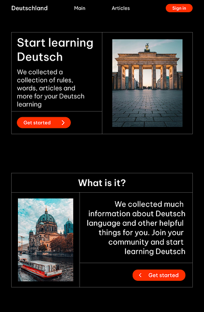 German language studying portal design deutsch german language learning studying ui ux web website