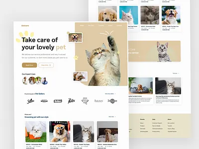 Get care - Petcare Landing Page branding clean ui landing page pet pet care pet grooming pet hotel pet spa petcare website product design ui design uiux ux design web design web ui website website landing page