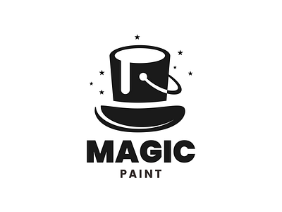 Magic Paint Logo app branding bucket coloring design dual meaning graphic design hat icon illustration logo magic paint ui ux vector