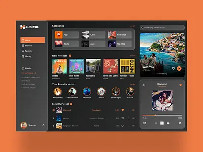 Music Player | DailyUI 009 app design branding daily ui dailyui009 dailyuichallenge designs figma logo music music app music player music player ui playlists ui ui design user experience user interface ux web page webplayer