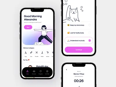 Hoaam - Meditation App activity application card clean colour design graphicdesign healty illustration illustrationkit meditation minimalist mobile onboarding pose ui uiux vector yoga