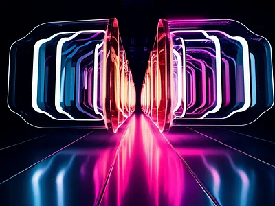 Neon in Glass 3d abstract art art direction concept art