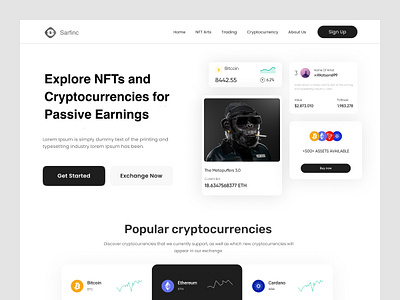 Crypto Landing page design branding design design app designs icon design illustration landing page login page newshot nft website