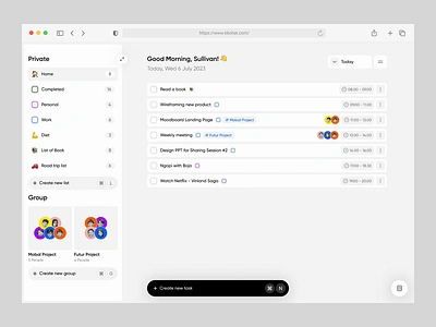 Create a task Interaction animation calendar calendar design clean productivity saas set calendar task manager tasks timeline to do list todo todolist ui ux webapp