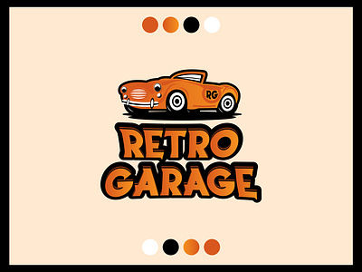RETRO GARAGE LOGO branding community creative logo garage graphic design logo mascot retro vector