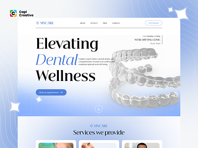 Dental Care - 3D Design Style 3d 3d design 3d design style dental dental care dental web design hero section ui ui design ui ux web design website