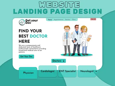 Online Doctor Appointment Website UI Design design graphic design landing page design ui ux webpage design website design