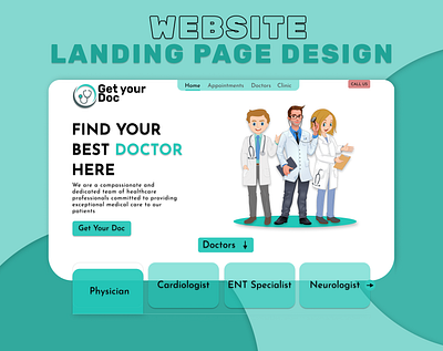 Online Doctor Appointment Website UI Design design graphic design landing page design ui ux webpage design website design