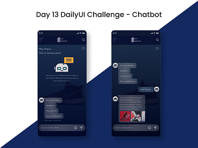 Day 13 DailyUI Challenge - Chatbot chatbot dailyui design shoe app ui