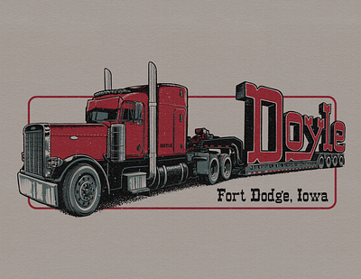 Doyle Peterbilt branding drawing graphic design illustration peterbilt screenprint semi truck