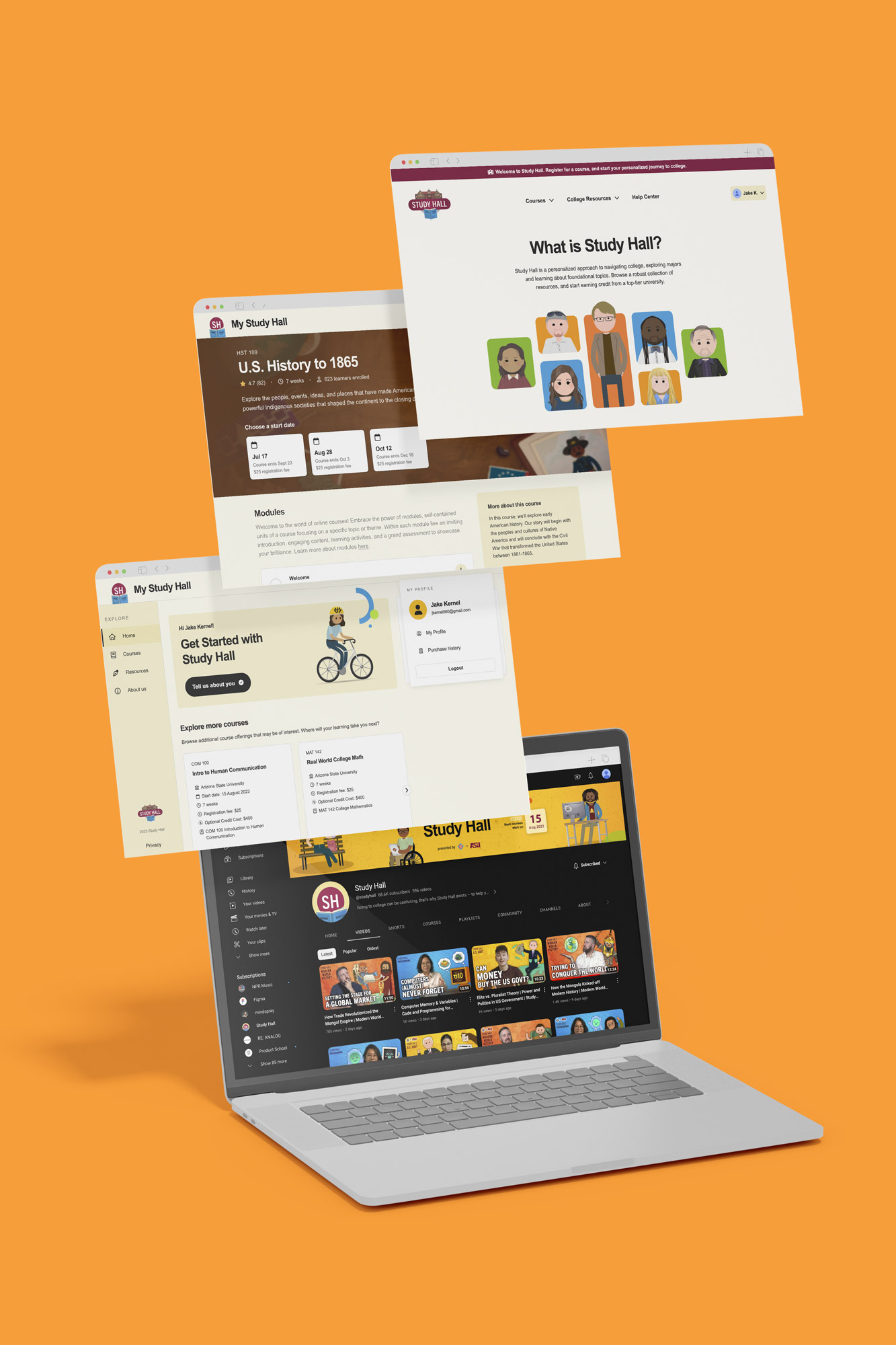 Study Hall mockups branding courses crash course digital learning duolingo figma google graphic design hank green illustration khan learning logo mockups motion graphics ui youtube