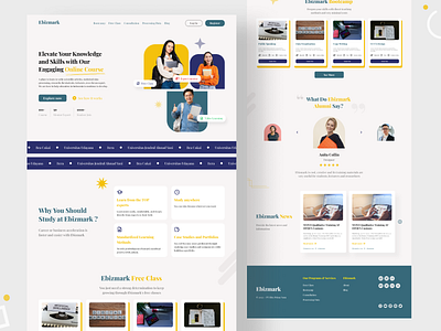 Landing Page Online Course - Redesign Ebizmark app class clean course design e learning education landing page learning mentor online class online course study teaching tutor typography ui ux video learning web