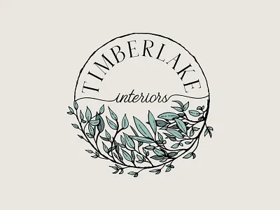 Timberlake Interiors Shirt Design blue botanical elegant graphic design green hand drawn home design interior design leaf leaves line art logo photoshop sand shirt design vintage wax seal