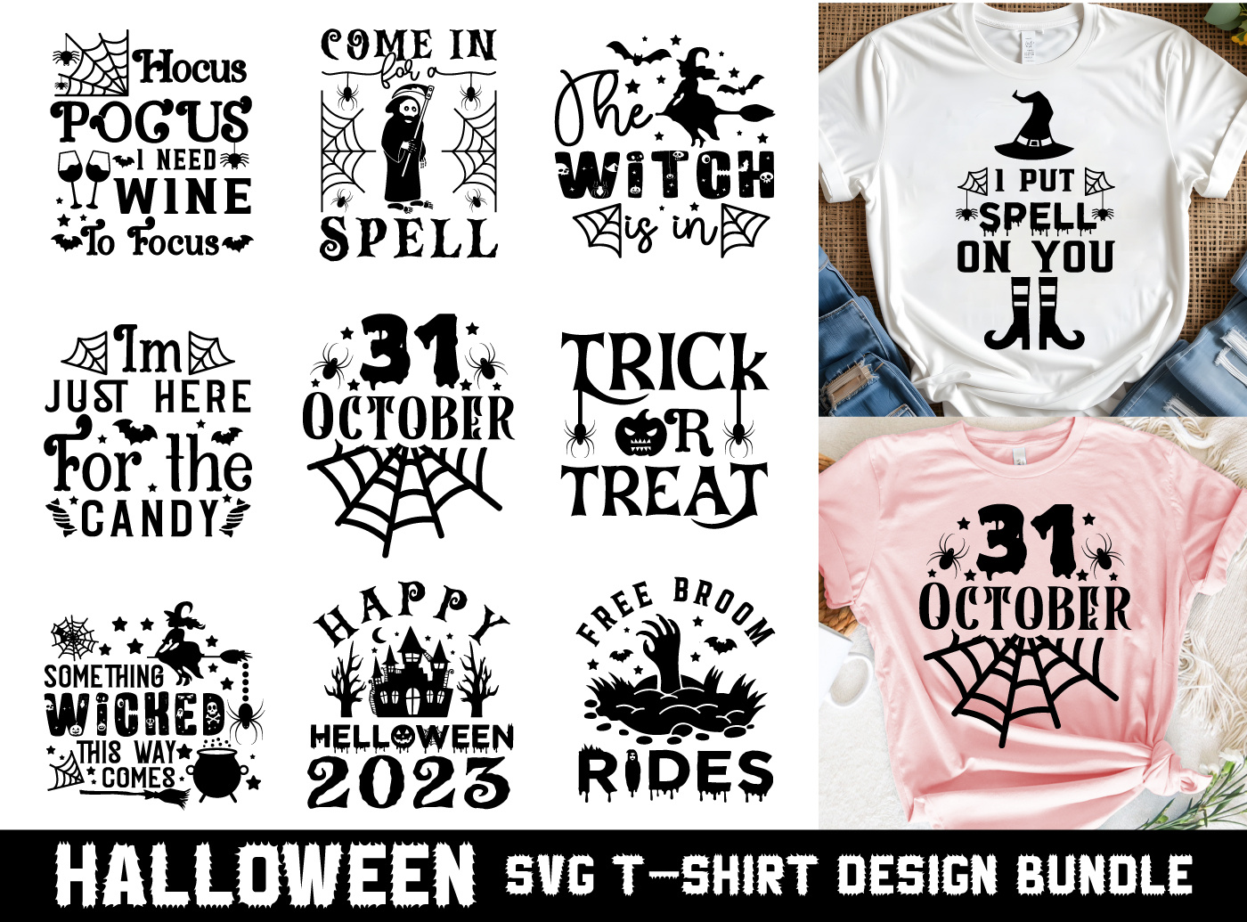 HALLOWEEN SVG BUNDLE, Halloween Clipart SVG Design character design ghost ghost svg halloween halloween shirt svg halloween svg bundle pumpkin spooky sublimation designs typography