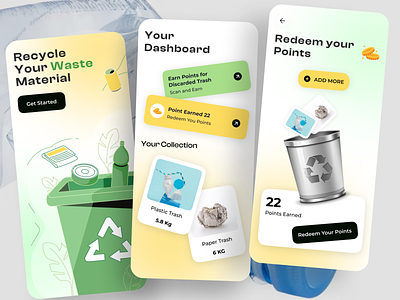 Garbage recycle app design mobile app app animation app design app designer garbage garbage app garbage app design green energy mobile app recycle app recycle app design renewable energy trash trash app ui design ui kit