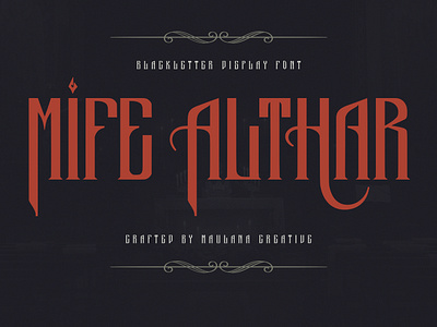 Mife Althar Blackletter Display Font branding font fonts graphic design logo nostalgic