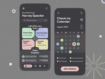 Task Management Mobile App android app design app app design appdesign dark theme interface interfacedesign ios app design minimal mobile mobile app mobile app design mobile ui design project management task management ui ux ux ui design uxui uxuidesign