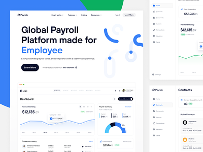 Payrole - Payroll Management Web UI Kit accounting business clean colorful company contract dashboard employee finance hero homepage human resources management minimal payment payroll salary statistics summary tax