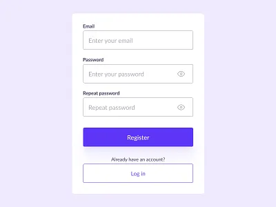 Daily UI #4 - Register Screen button email form interface log in login password register register screen sign up signup text field ui uiux ux