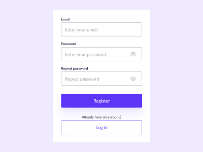 Daily UI #4 - Register Screen button email form interface log in login password register register screen sign up signup text field ui uiux ux