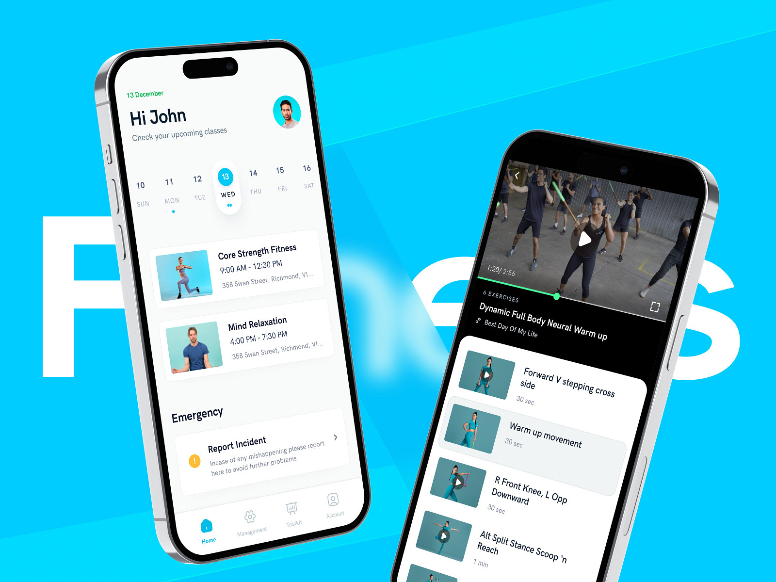 Fitness training app class creation management marketing by amit