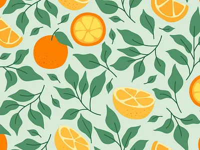 Orange Grove Pattern design graphic design illustration vector