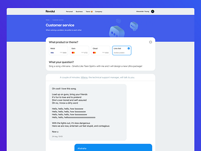 Daily UI (Day 11) - Chat for Revolut daily ui day 11 revolut ui web