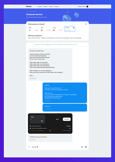 Daily UI (Day 11) - Chat for Revolut daily ui day 11 revolut ui web