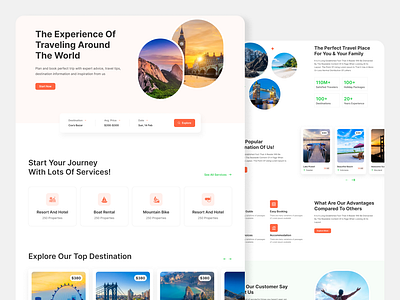 Travel- Travel Landing Page design explore travel web design