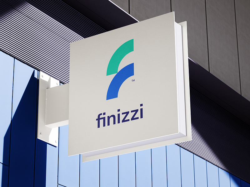 Finizzi Signage Design brand brand and identity brand guideline brand identity branding budget tracker chart doughnut chart f monogram finance fintech logo logomark outdoor personal finance pie chart sign signage startup symbol