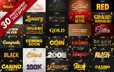 3d Psd editable text effect style bundle 3d bundle character design luxury effect text effect text style