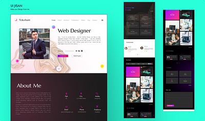 Portfolio Website design💥💥 app art brand branding character design flat graphic design icon illustrator logo design minimal mobile typography ui ux vector web web design website