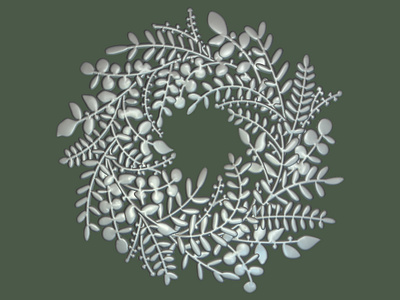 Wreath bas relief cad cam design cnc seal stl wax