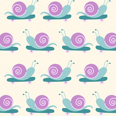 Pattern Challenge 2022 · Snail 2d digital art fabric design illustration illustrator pattern pattern design sk8 skateboard snail surface design