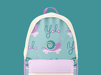 Pattern Challenge 2022 · Backpack backpack digital art fabric design illustration illustrator lettering pattern pattern design photoshop sk8 skateboard snail surface design yolo