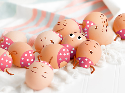 How egg-citing expression!!! 2d art character cute design do fun egg egg citing emoji expressions fun illustration graphic design illustration lighting rest shock sleep smile zzzz