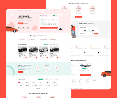Car Buy & Sell Home Page UI buy and sell car buy sell car marketplace design homepage ui ux vehicle marketplace