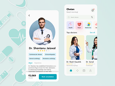 Health Exploration through Innovative UI Design app design apple application character daily ui doctor doctor app doctor consultation doctor exploration elegant fintech fitness infographic minimalism mobile app trending typography