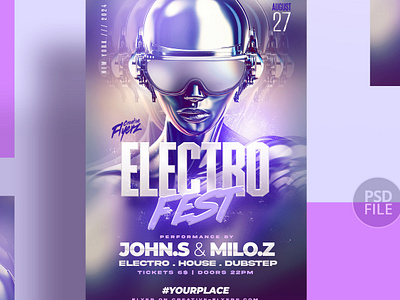 Photoshop Music Graphic (PSD) creative electro festival flyer flyer design flyer templates graphic design music flyer party flyer photoshop poster posters psd psd flyer