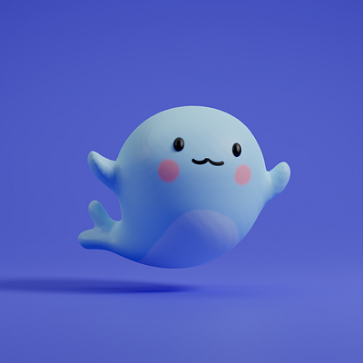 Whale game avatar 3d avatar blue character cute design game graphic design illustration mobile playful