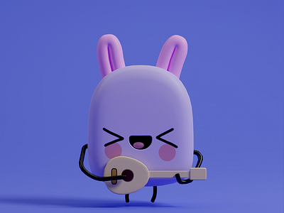 Bunny game avatar 3d avatar bunny character cute design game graphic design illustration mobile model playful purple ui