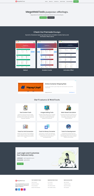 Mega Web Tools – Supreme Online Tools Script bootstrap 5 branding html tools ui web design
