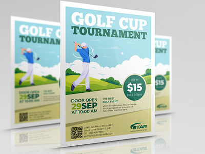 Golf Tournament Flyer Template ball championship clib corporate design flyer golf club gulf illustration leaflet poster sports tournament