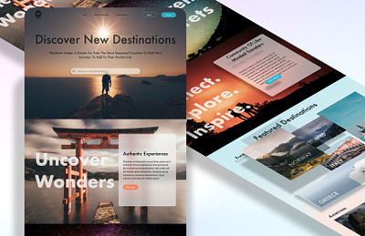 10 Hour Design Challenge - Wayfarer app design designchallenge herosection landingpage travel ui wayfarer website