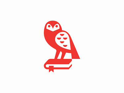 Owl And Book Logo athene noctua bird book branding design education emblem geometric icon identity illustration logo mark nature negative space owl school symbol vector wisdom
